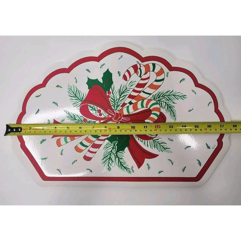 Town & Country Vinyl 1980s Christmas Table Placemats 6- 18